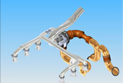 Rendered image of the turbo system from the front right.